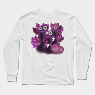 Purple pumpkin monster in the table for halloween Long Sleeve T-Shirt